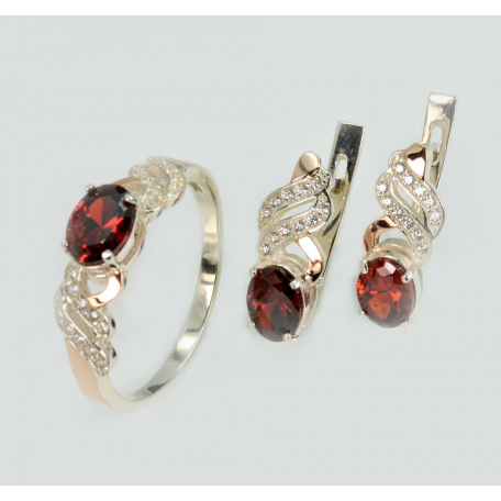 Серебряный набор с золотыми пластинами