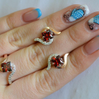 Срібний набір з золотими накладками