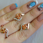 Срібний набір з золотими накладками