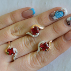 Срібний набір з золотими накладками