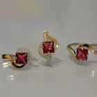 Срібний набір з золотими накладками