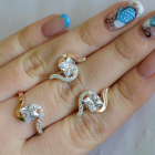 Срібний набір з золотими накладками