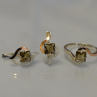 Срібний набір з золотими накладками