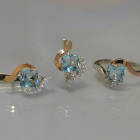 Срібний набір з золотими накладками