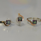 Срібний набір з золотими накладками