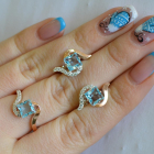 Срібний набір з золотими накладками