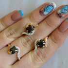 Срібний набір з золотими накладками