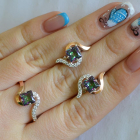 Срібний набір з золотими накладками