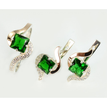 Серебряный набор с золотыми накладками