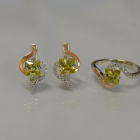 Срібний набір з золотими накладками