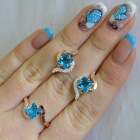 Срібний набір з золотими накладками