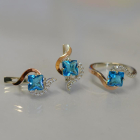 Срібний набір з золотими накладками