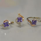 Срібний набір з золотими накладками