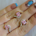 Срібний набір з золотими накладками