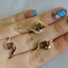 Срібний набір з золотими накладками