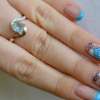 Срібна каблучка з золотими накладками