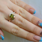 Срібна каблучка з золотими накладками