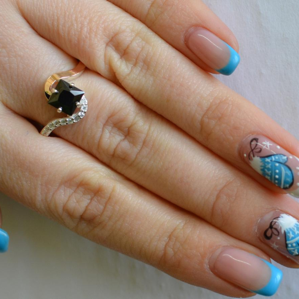 Срібна каблучка з золотими накладками