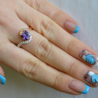 Срібна каблучка з золотими накладками