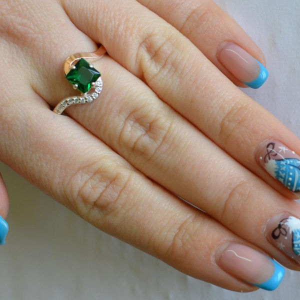 Срібна каблучка з золотими накладками