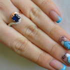 Срібна каблучка з золотими накладками