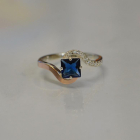 Срібна каблучка з золотими накладками