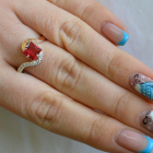 Срібна каблучка з золотими накладками