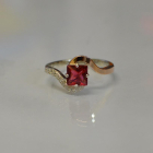 Срібна каблучка з золотими накладками