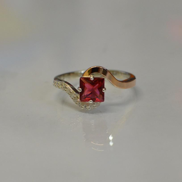 Срібна каблучка з золотими накладками