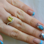 Срібна каблучка з золотими накладками