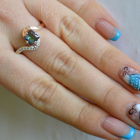 Срібна каблучка з золотими накладками