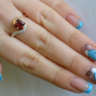 Срібна каблучка з золотими накладками