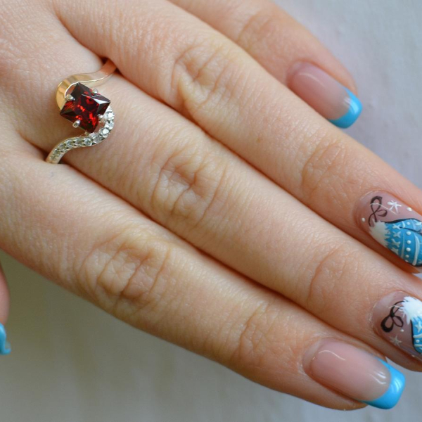 Срібна каблучка з золотими накладками