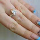 Срібна каблучка з золотими накладками