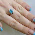 Срібна каблучка з золотими накладками