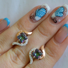 Срібні сережки з золотими накладками