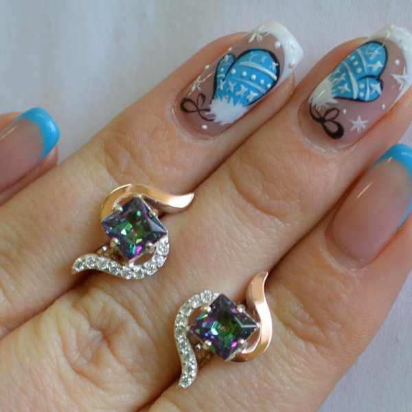 Срібні сережки з золотими накладками