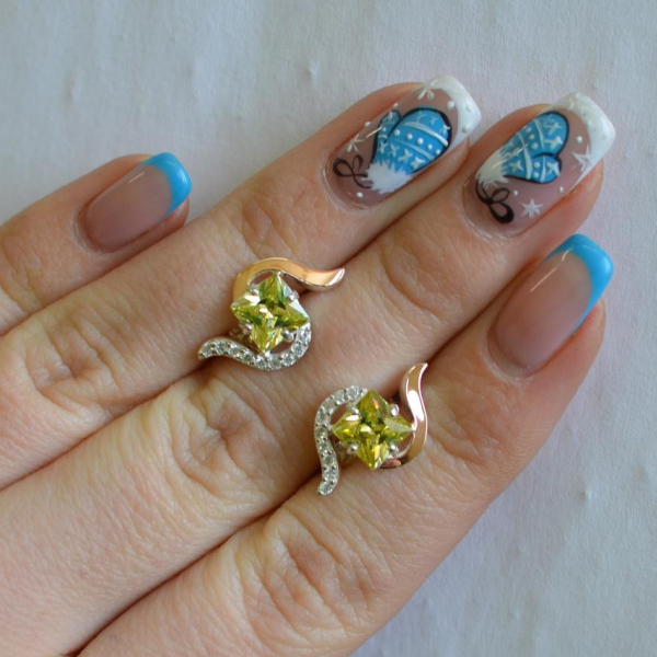 Срібні сережки з золотими накладками