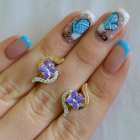 Срібні сережки з золотими накладками