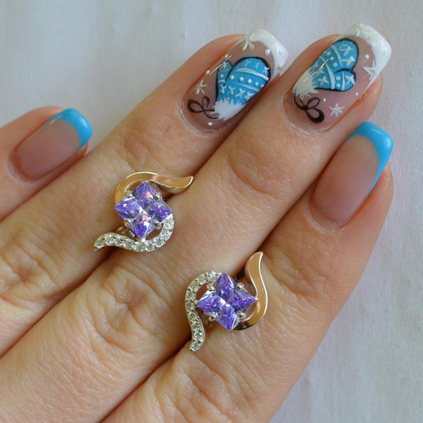 Срібні сережки з золотими накладками