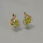 Срібні сережки з золотими накладками