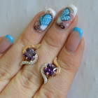 Срібні сережки з золотими накладками