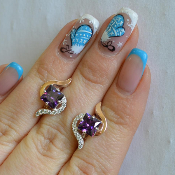 Срібні сережки з золотими накладками