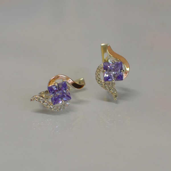 Срібні сережки з золотими накладками