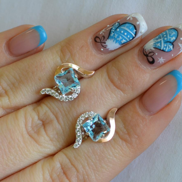 Срібні сережки з золотими накладками