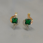 Срібні сережки з золотими накладками