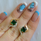 Срібні сережки з золотими накладками