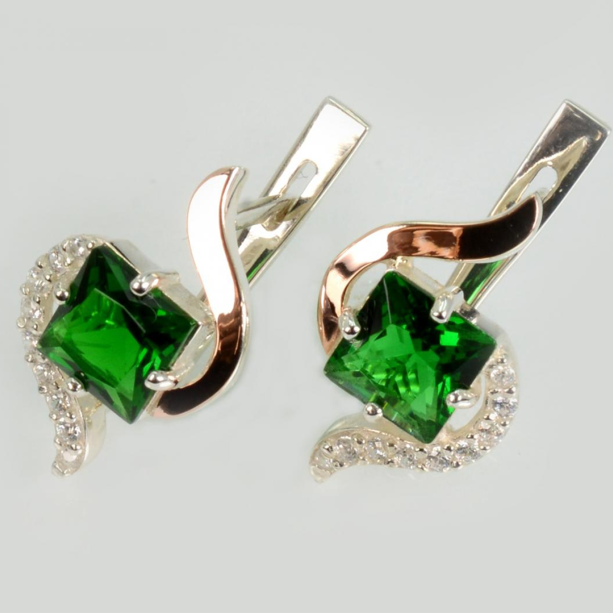 Срібні сережки з золотими накладками