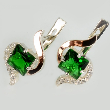 Срібні сережки з золотими накладками