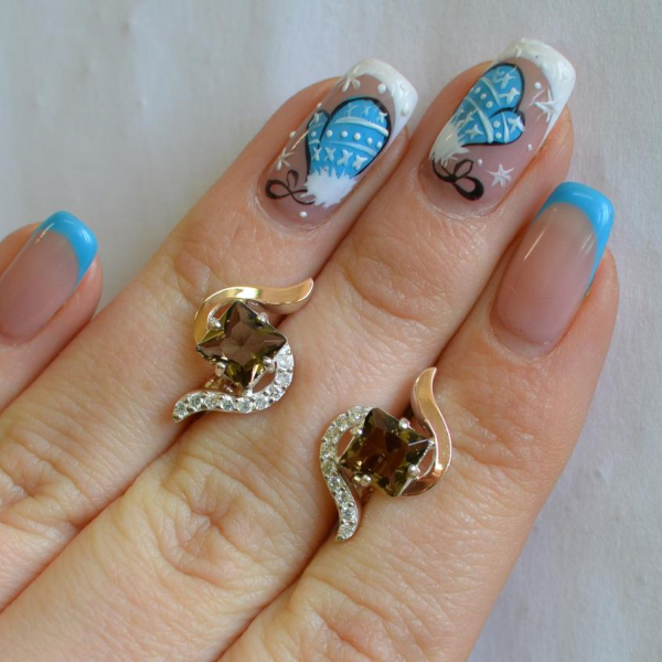 Срібні сережки з золотими накладками